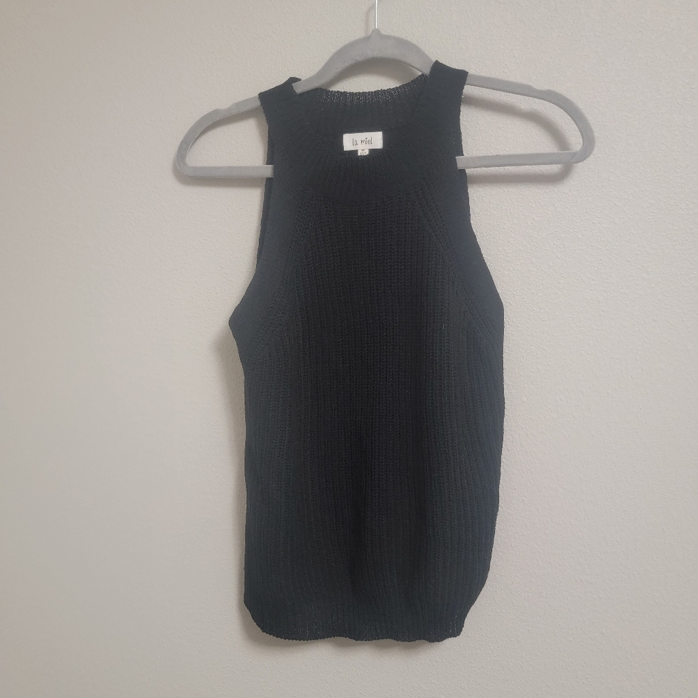 Black Knit Sweater Tank